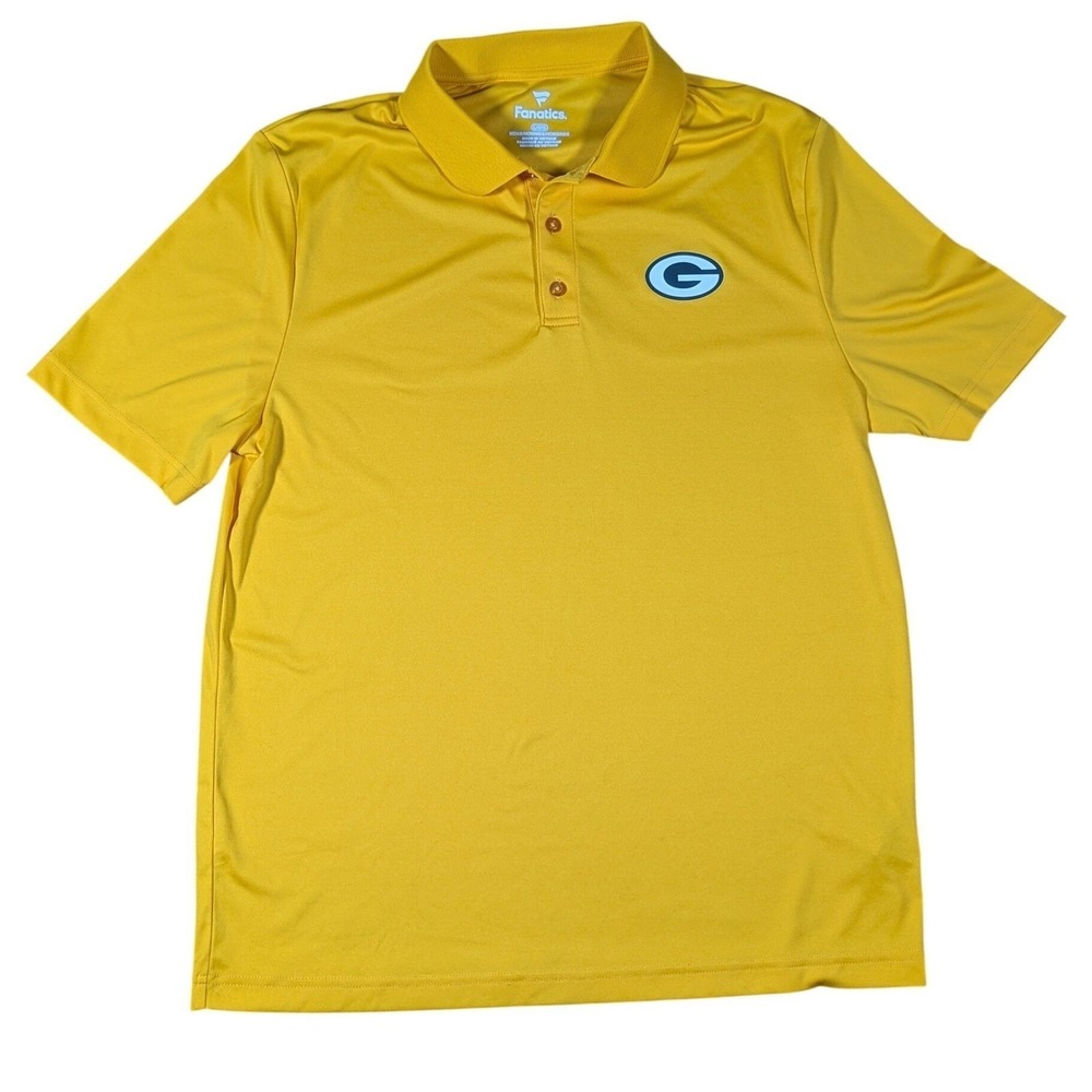 Fanatics Green Bay Packers Men's Large Polo Shirt Yellow Golf Athletic Fan Gear